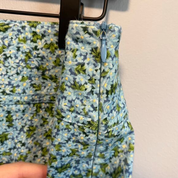 Chaus Pool Blue Floral A-Line Stretch Skirt Size 14 - Picture 3 of 8